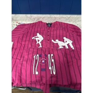 ESLEEP Boxer Pajamas VINTAGE 90s Baseball 12" = +45 Great Condition Large Pink